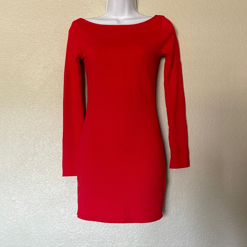 Red texture dress
